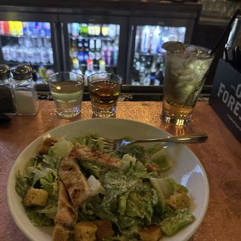 Mickey's Irish Pub - The Grilled chicken Caesar salad with cornbread croutons. Amazing - Irish Pub Near Me - Fullerton, California Mickey's Irish Pub - The Grilled chicken Caesar salad with cornbread croutons. Amazing - Irish Pub Near Me - Fullerton, California