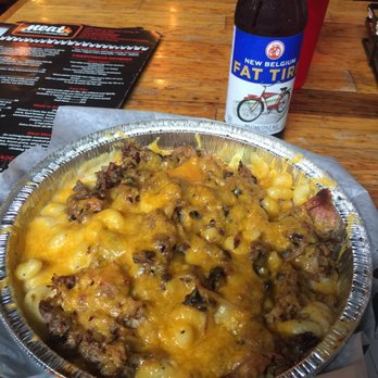 Meat BBQ - Made-to-order creamy cheesy mackin' Mac n cheese: my two add-ins were pulled pork and brisket - I barely ate half! - Barbeque Near Me - Lansing, Michigan