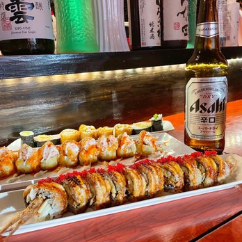 Ari Sushi - Volcano Maki (top) and TNT Crunch - Sushi Bars Near Me - Des Plaines, Illinois