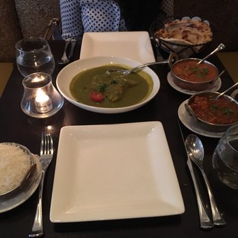 Rasika - Artichoke Mushroom Korma, Paneer Shashlik, Halibut Caldine, Laacha, and Garlic Naan - Indian Near Me - Washington, DC, District of Columbia
