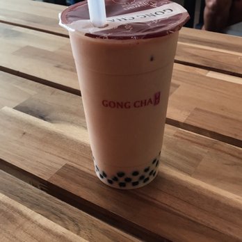 Gong Cha - A large Pearl Milk Tea w/ boba, 50% sugar, less ice - Bubble Tea Near Me - Brooklyn, New York Gong Cha - A large Pearl Milk Tea w/ boba, 50% sugar, less ice - Bubble Tea Near Me - Brooklyn, New York