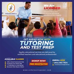 Scholastic Power - We are a licensed and insured Education services company. We offer classes online and in person.