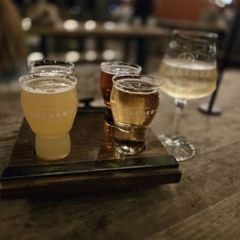 Gather Brewing Company - Beer flight and Moscato - Brewpubs Near Me - Universal City, Texas
