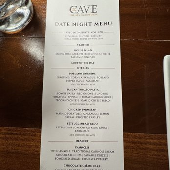 Cave Restaurant - Date Night Menu - Venues & Event Spaces Near Me - Temecula, California