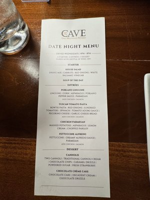 Menu photo 1 Cave Restaurant Temecula, CA