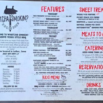 Whatcha Smokin' BBQ & Brew - Barbeque Near Me - Luther, Iowa