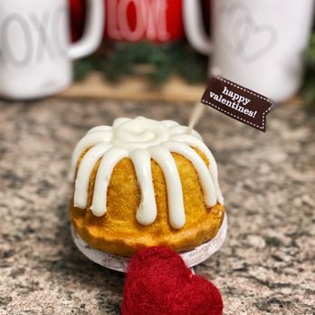 Nothing Bundt Cakes - a bundt cake with icing and a red heart - Bakeries Near Me - Hoover, Alabama Nothing Bundt Cakes - a bundt cake with icing and a red heart - Bakeries Near Me - Hoover, Alabama