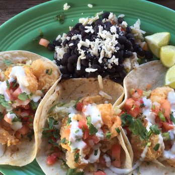 SouthBound - Fried shrimp tacos with black beans and rice - Tex-Mex Near Me - Charlotte, North Carolina
