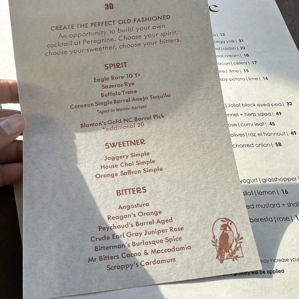 Peregrine - Drink menu - American Near Me - Raleigh, North Carolina Peregrine - Drink menu - American Near Me - Raleigh, North Carolina