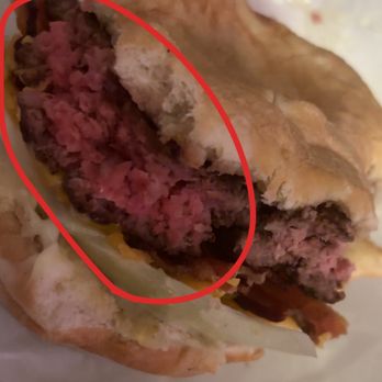 Red's Bar & Grill - This photo displays that almost all the burger was raw. - Bars Near Me - Sheffield, Illinois Red's Bar & Grill - This photo displays that almost all the burger was raw. - Bars Near Me - Sheffield, Illinois