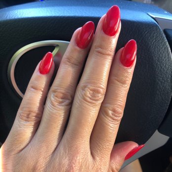 Diva Nails & Spa - Red dip powder over real nails. Make an appointment with Ruby! - Nail Salons Near Me - Walnut Creek, California