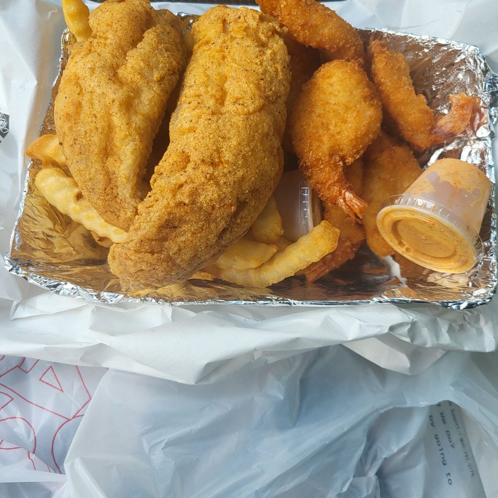 Fish Port 2 - Lunch Courtesy Of My Sissy Pooh--2pc Perch & Fries/Hushpuppies W/6pc Shrimp Add On - Seafood Near Me - Macon, Georgia Fish Port 2 - Lunch Courtesy Of My Sissy Pooh--2pc Perch & Fries/Hushpuppies W/6pc Shrimp Add On - Seafood Near Me - Macon, Georgia