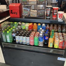 Sweets and bottled drinks.