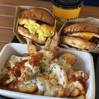 Eggbred - BACON EGG & CHEESE, SCRAMBLE ME SOFTLY, THE BREAKFAST POUTINE - Breakfast & Brunch Near Me - La Habra, California Eggbred - BACON EGG & CHEESE, SCRAMBLE ME SOFTLY, THE BREAKFAST POUTINE - Breakfast & Brunch Near Me - La Habra, California