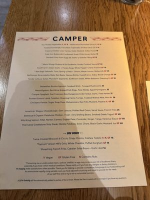 Menu photo 2 Camper Menlo Park, CA
