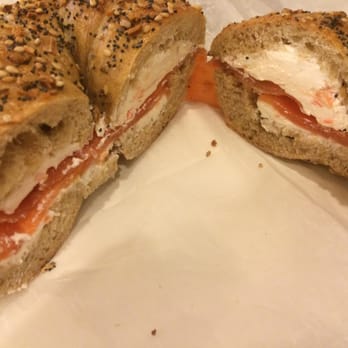 David's Bagels - Everything bagel with lite veggie cream cheese and lox! - Bagels Near Me - New York, New York David's Bagels - Everything bagel with lite veggie cream cheese and lox! - Bagels Near Me - New York, New York