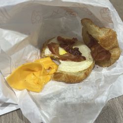 Dunkin' - Bacon egg and cheese on a croissant.