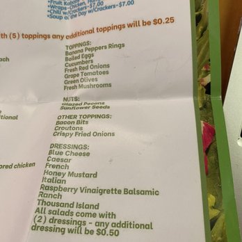 Salad Chic - a menu for a salad - Salad Near Me - Louisville, Kentucky