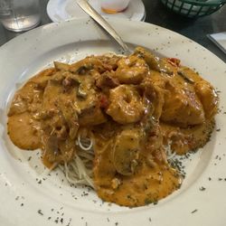 Napoli's Italian Restaurant - Salmon & Shrimp with Vodka Basil tomato sauce.