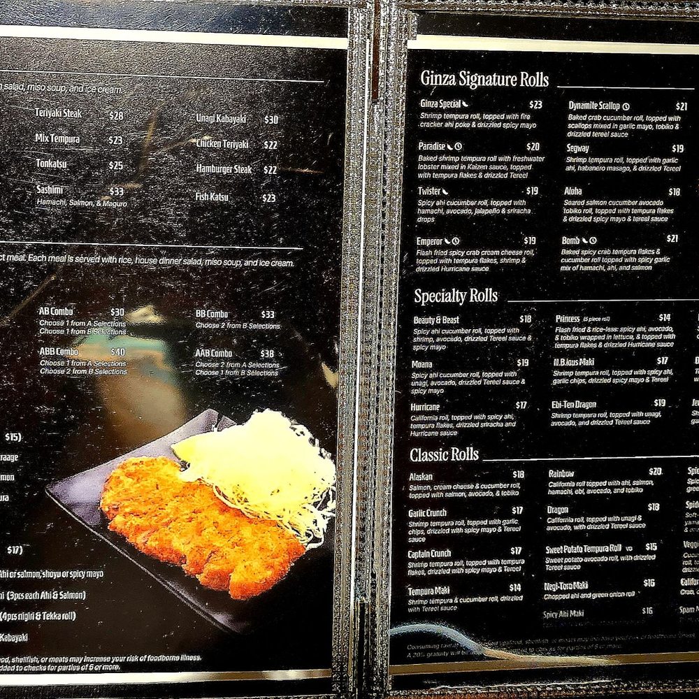 Ginza Sushi - Menu outside - Sushi Bars Near Me - Honolulu, Hawaii Ginza Sushi - Menu outside - Sushi Bars Near Me - Honolulu, Hawaii