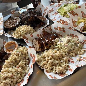 Phil's BBQ - Beefy rib dinner, pork rib dinner, rib-less dinner, chick-less dinner, chicken caesar salad - Barbeque Near Me - Temecula, California