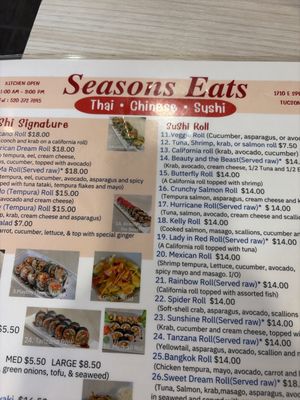 Menu photo 1 Seasons Eats Tucson, AZ