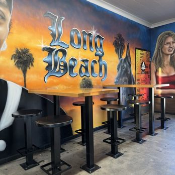 Eat Fantastic - Interior walls , murals are beautiful, here at Fantastic - Burgers Near Me - Long Beach, California