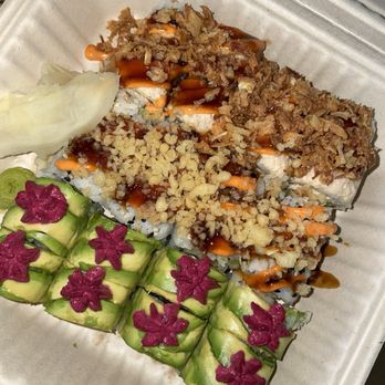 Wellness Sushi - Royal Potato roll, Ebi Tempura roll, and Krunchy Krab roll - Vegan Near Me - Denver, Colorado