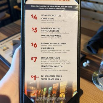 BJ's Restaurant & Brewhouse - Happy Hour Menu - New American Near Me - Queen Creek, Arizona