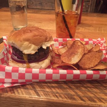 The Cardinal - Bison burger and chips - Burgers Near Me - Boone, North Carolina The Cardinal - Bison burger and chips - Burgers Near Me - Boone, North Carolina