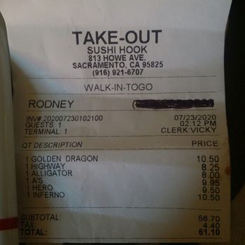 Sushi Hook - What was ordered - Sushi Bars Near Me - Sacramento, California Sushi Hook - What was ordered - Sushi Bars Near Me - Sacramento, California