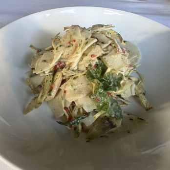 Marea Beverly Hills - Artichoke salad that the chef nicely split for us! - Italian Near Me - Beverly Hills, California Marea Beverly Hills - Artichoke salad that the chef nicely split for us! - Italian Near Me - Beverly Hills, California