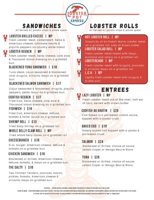 Menu photo 5 Lobster Pot Express Provincetown, MA Menu photo 5 Lobster Pot Express Provincetown, MA