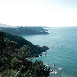 Playa del Silencio - A view from the cliffs above the beach, the view to the left- a perspective you don't often see.
