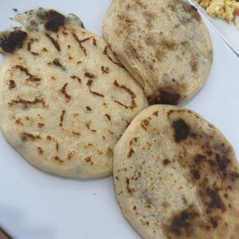 Loroco Bistro - Queso Con Loroco pupusa and 2 Revueltas - Salvadoran Near Me - Whittier, California