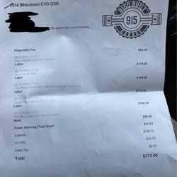 Rigo Built Garage - Receipt for the "work" they did.