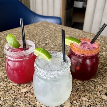 Beverly's - Hibiscus, huckleberry, and regular margaritas. House made syrups, so good! - New American Near Me - Coeur d'Alene, Idaho