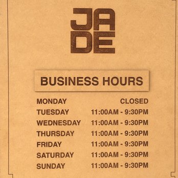 Jade Chinese Restaurant - Hours (Nice looking sign, BTW) - Chinese Near Me - Ashland, Virginia Jade Chinese Restaurant - Hours (Nice looking sign, BTW) - Chinese Near Me - Ashland, Virginia