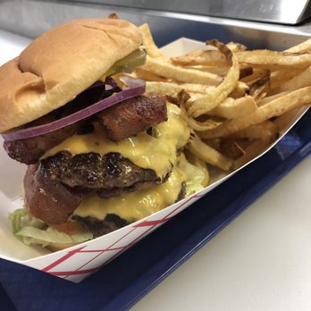 River's Edge Marina - Double bacon cheese burger & fresh cut fries. - Marinas Near Me - Cropwell, Alabama