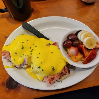 From Scratch Restaurant - Traditional Eggs Benedict with fruit cup - Breakfast & Brunch Near Me - Carmel, California From Scratch Restaurant - Traditional Eggs Benedict with fruit cup - Breakfast & Brunch Near Me - Carmel, California