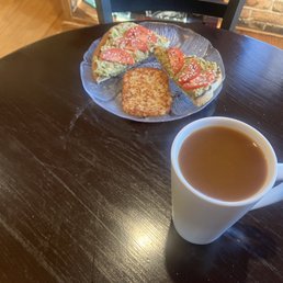 Brewed Coffee, Avocado Toast, And Hash Browns Brewed Coffee, Avocado Toast, And Hash Browns