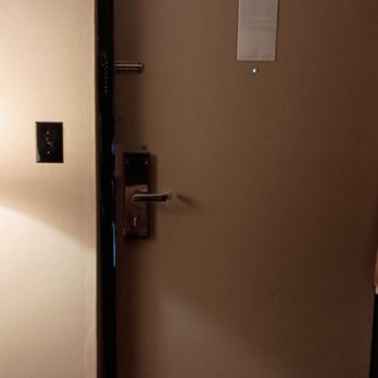 Super 8 by Wyndham White River Junction - Entry door with gaps (and towels stuffed in the worst section). - Hotels Near Me - White River Jct, Vermont Super 8 by Wyndham White River Junction - Entry door with gaps (and towels stuffed in the worst section). - Hotels Near Me - White River Jct, Vermont