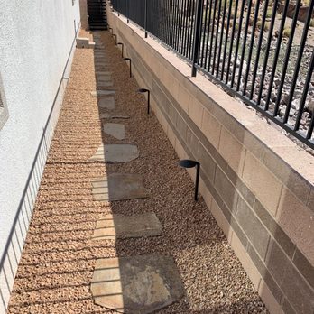 Advantage Landscape - Side yard is illuminated and gorgeous! - Landscaping Near Me - Las Vegas, Nevada