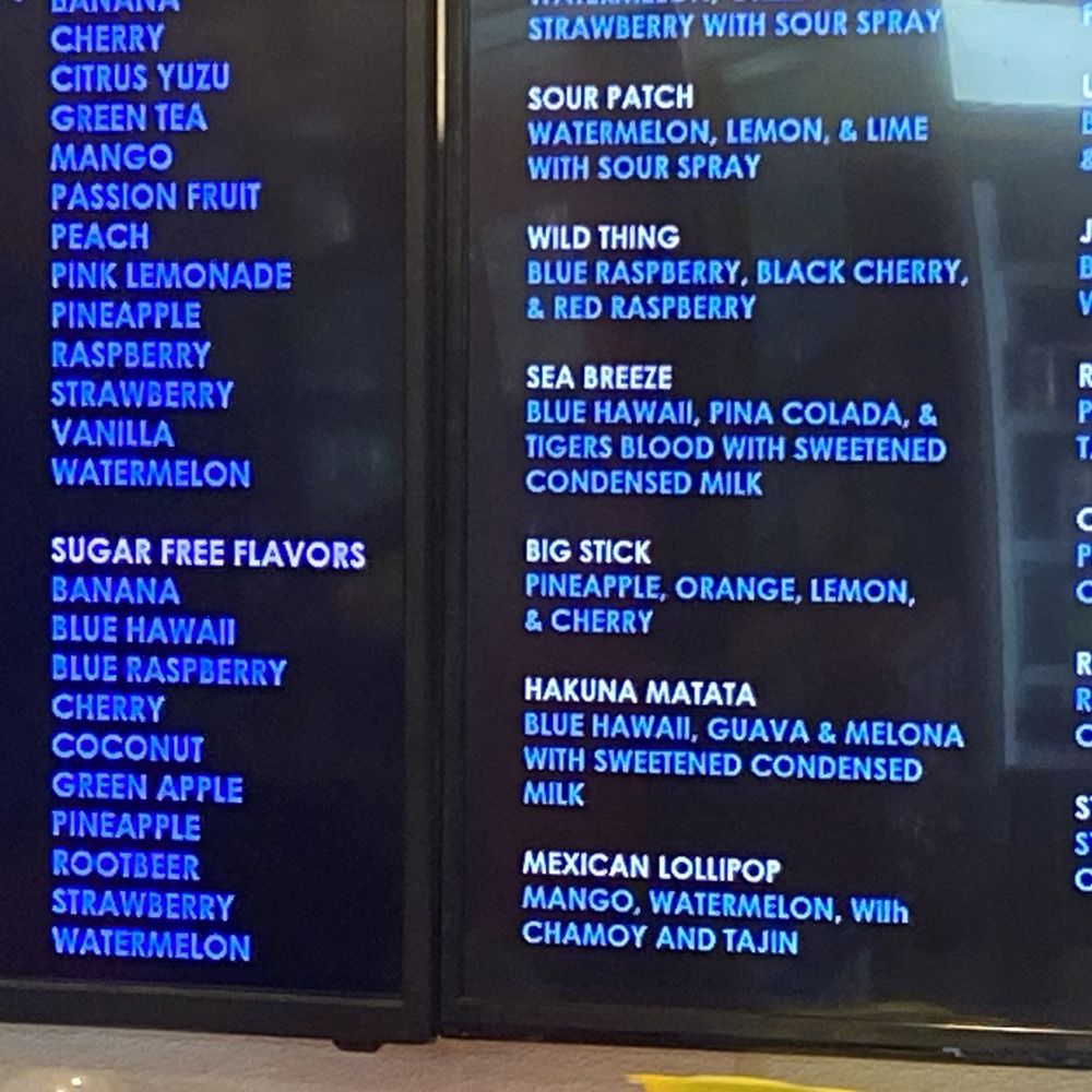 Wanna Chill - A portion of the menu highlighting the sugar free offerings. - Ice Cream & Frozen Yogurt Near Me - Redondo Beach, California Wanna Chill - A portion of the menu highlighting the sugar free offerings. - Ice Cream & Frozen Yogurt Near Me - Redondo Beach, California