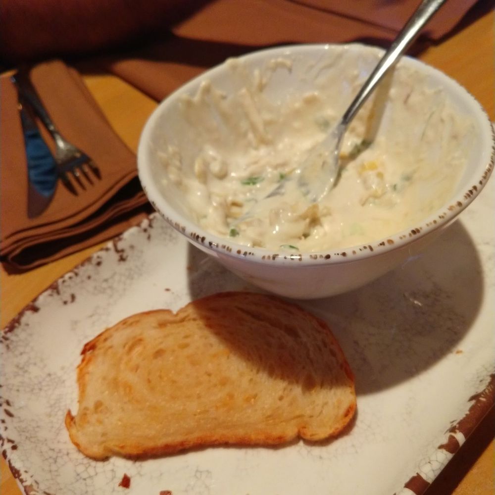 Dragon's Den - Dip was decent, but the bread tasted like toasted stale bread. $6 - American Near Me - Carlsbad, California