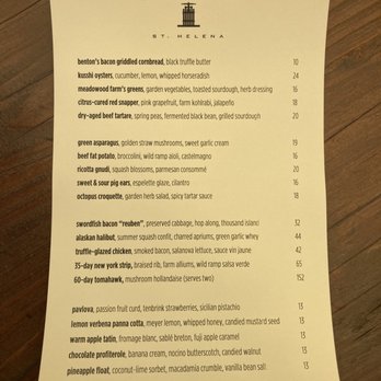 PRESS - Lunch menu - Bars Near Me - St. Helena, California