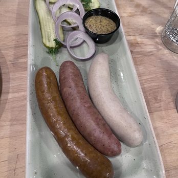 Andreas Keller German Restaurant - Sausage sampler. the veal one (the light one) was the worst. Haha. Polish and D something were pretty good! - German Near Me - Leavenworth, Washington Andreas Keller German Restaurant - Sausage sampler. the veal one (the light one) was the worst. Haha. Polish and D something were pretty good! - German Near Me - Leavenworth, Washington