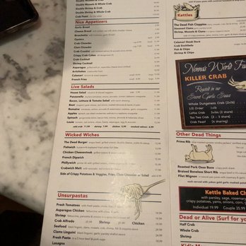 The Dead Fish - Menu 1/19 - Seafood Near Me - Crockett, California The Dead Fish - Menu 1/19 - Seafood Near Me - Crockett, California