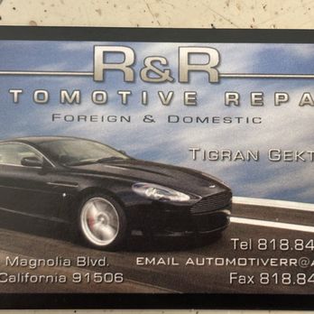 R & R Automotive - Professional mechanics! They gave me a fair quote and price. - Auto Repair Near Me - Burbank, California R & R Automotive - Professional mechanics! They gave me a fair quote and price. - Auto Repair Near Me - Burbank, California
