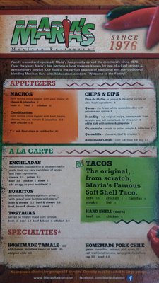 Menu photo 4 Maria's Mexican Restaurant Ralston, NE
